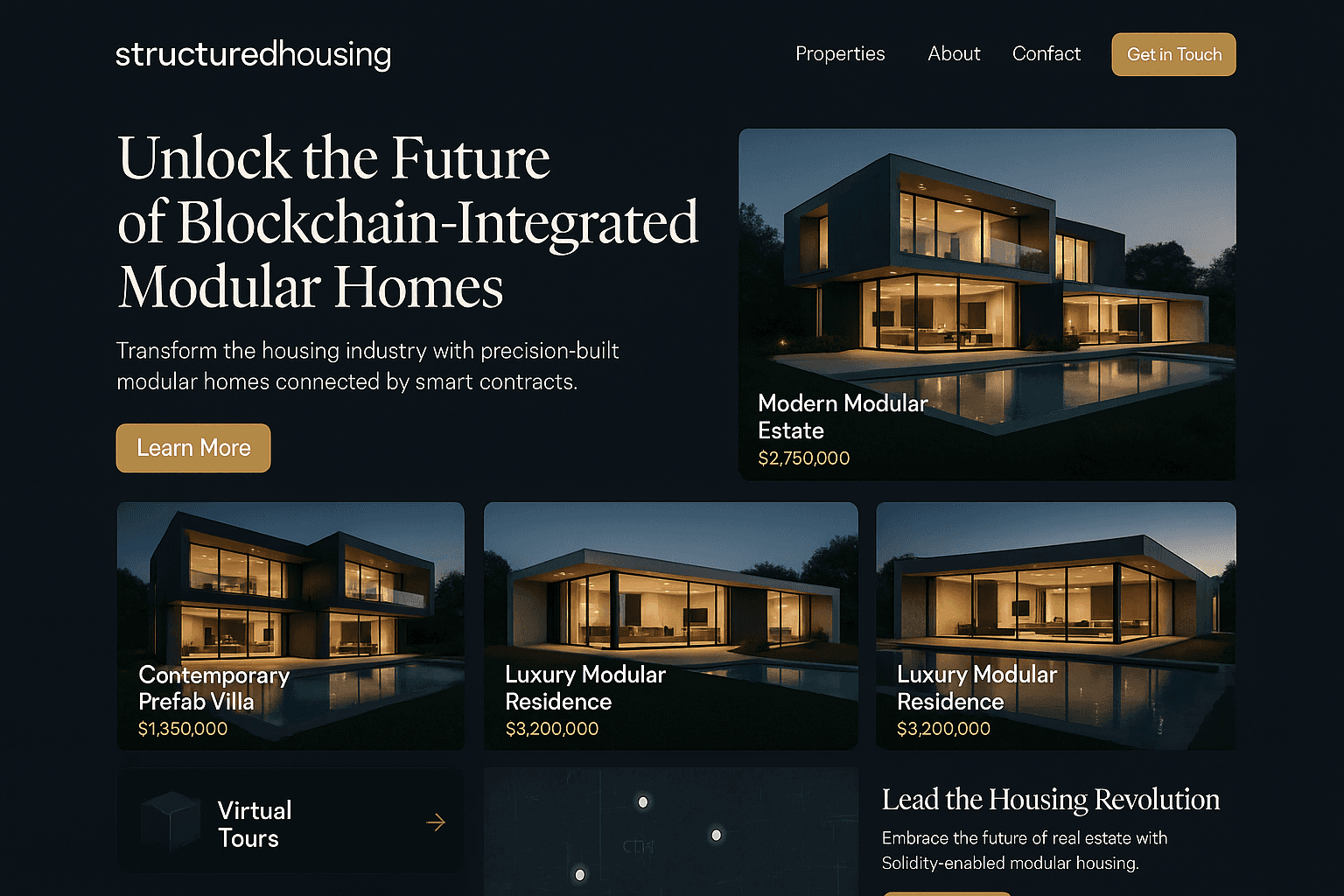 structuredhousing.com website mockup